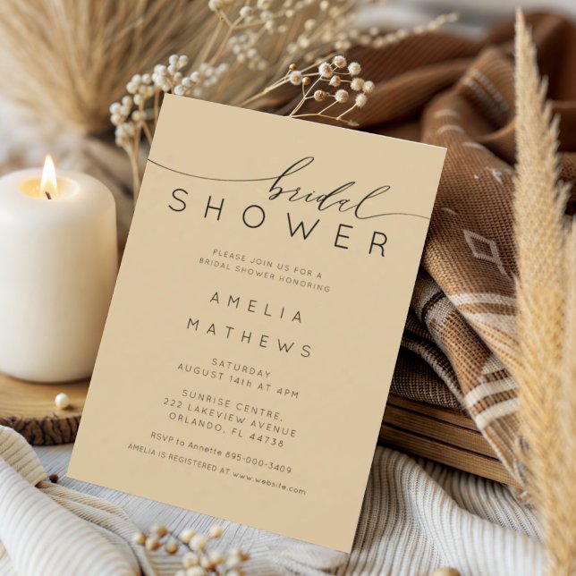 Invitación Modern Golden Beige Bridal Shower (Subido por el creador)