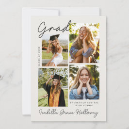 Invitación Modern Grad Announcement  With Multiple Photos