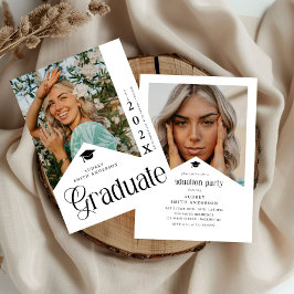 Invitación Modern Graduate Photo Graduation Party Ribbon 