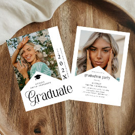 Invitación Modern Graduate Photo Graduation Party Ribbon