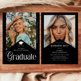 Invitación Modern Graduate Photo Graduation Party Ribbon