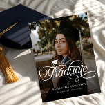 Invitación Modern Graduate Script 2 Photos Graduation Party<br><div class="desc">Introducing our Modern Graduate Script 2 Photos Graduation Party Invitation, a sleek and stylish way to mark your milestone. With contemporary script font and space for two cherished photos, this invitation exudes elegance and sophistication. Whether you're celebrating high school, college, or beyond, it sets the perfect tone for a memorable...</div>
