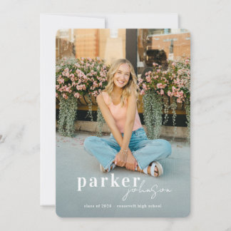 Invitación Modern Graduation Announcement Photo Card