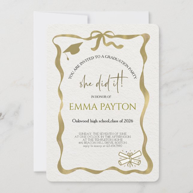 Invitación Modern Graduation Celebration  (Anverso)