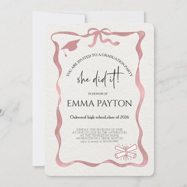 Invitación Modern Graduation Celebration  (Anverso)