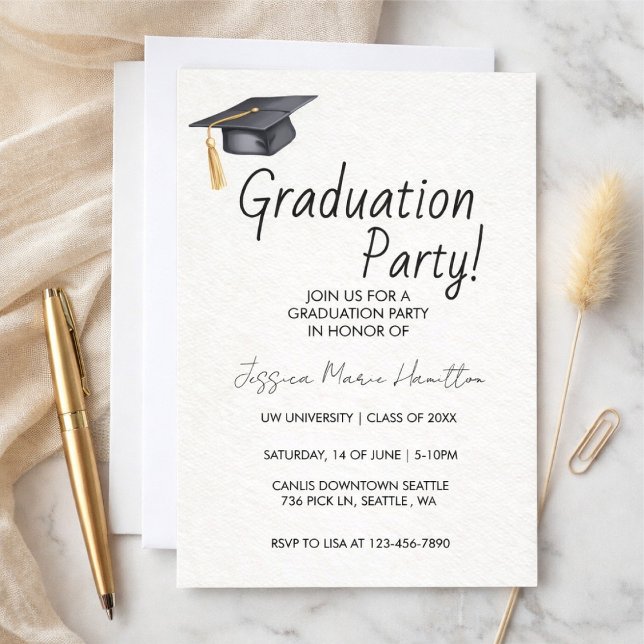 Invitación Modern Graduation Invitation Template (Subido por el creador)