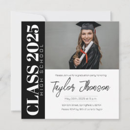 Invitación Modern Graduation Party Invitation With photo