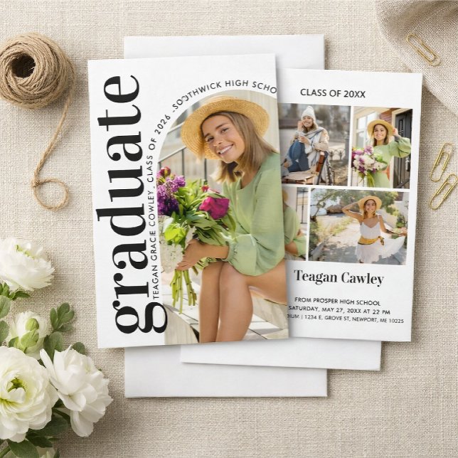 Invitación Modern Graduation Photo Collage Invitation (Subido por el creador)