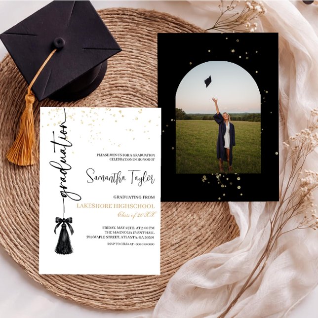 Invitación Modern Graduation with Photo Invitation (Subido por el creador)