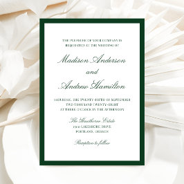 Invitación Modern Green Border Wedding