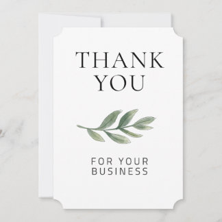 Invitación Modern Greenery Business Thank You | Ticket Corner