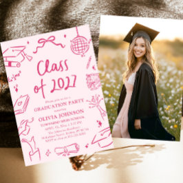 Invitación Modern Hand Drawn Class of 2027 Graduation Party