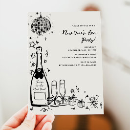 Invitación Modern Hand Drawn New Year's Eve Party