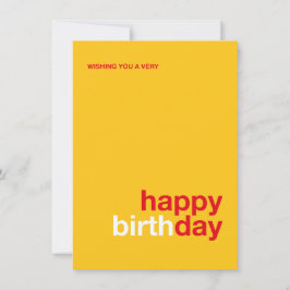Invitación Modern Happy Birthday Card – Minimal Design