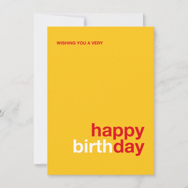 Invitación Modern Happy Birthday Card – Minimal Design (Anverso)
