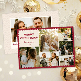 Invitación Modern Holiday Card with Photo Collage