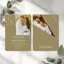 Invitación Modern Intersecting Lines Photo Wedding Invitation