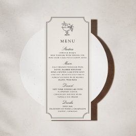 Invitación Modern Ivory Double Frame Elegant Wedding Menu