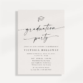 Invitación Modern Ivory Non Photo Graduation Party Invitation