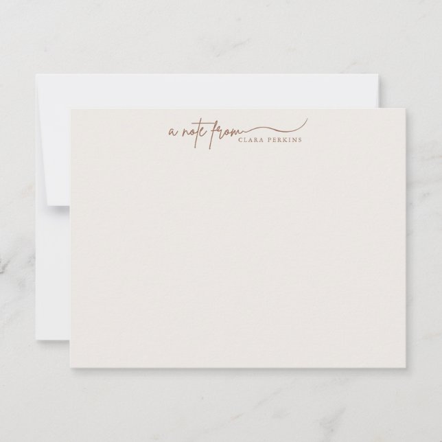 Invitación Modern Ivory Script Personalized Note Card (Anverso)