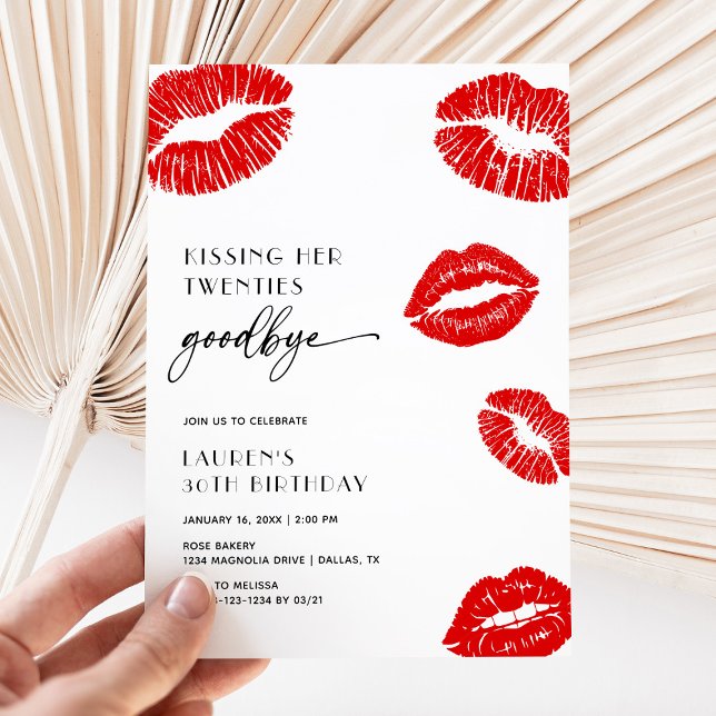Invitación Modern Kissing My Twenties Goodbye 30th Birthday (Subido por el creador)