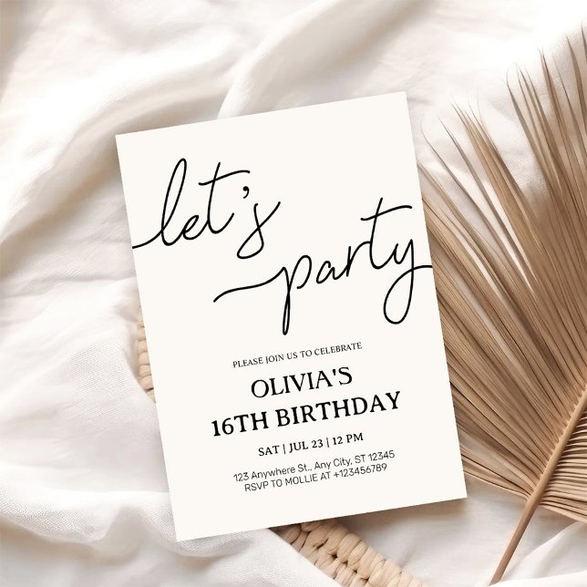 Invitación Modern Let's Fiesta 16th Birthday (Subido por el creador)