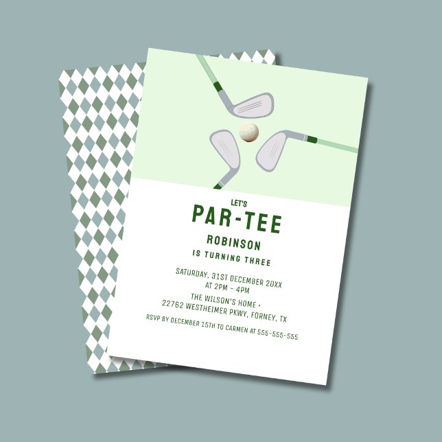 Invitación Modern Let's Par-tee cumpleaños de golf (Subido por el creador)