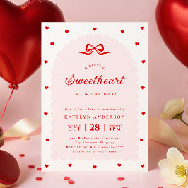 Invitación Modern Little Sweetheart Baby Shower Invitation