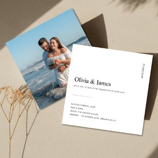 Invitación Modern Luxe Script Wedding Invitation with Framed