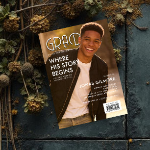 Invitación Modern Magazine Editorial Graduate Photo TMF26