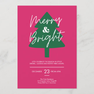Invitación Modern Merry & Bright Christmas Party