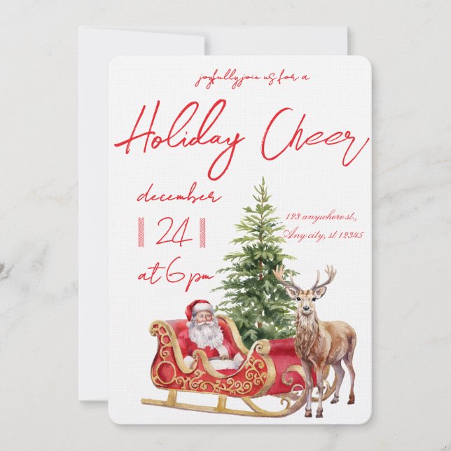 Invitación Modern Merry Christmas Party  (Anverso)