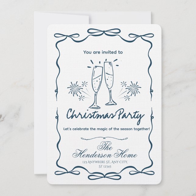Invitación Modern Merry Christmas Party Invitation (Anverso)