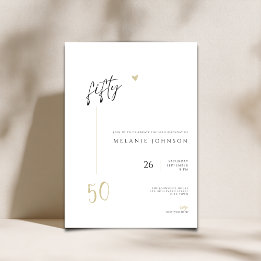 Invitación Modern Minimal 50th Birthday Party Invitation
