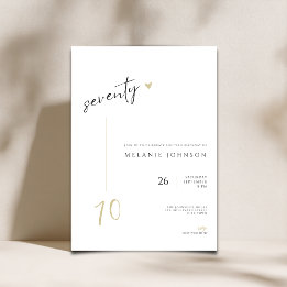 Invitación Modern Minimal 70th Birthday Party Invitation