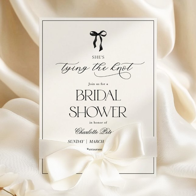 Invitación Modern Minimal Black Bridal Shower Invitation (Subido por el creador)