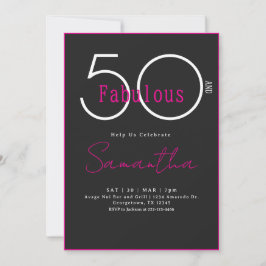 Invitación Modern Minimal Fifty and Fabulous 50th Birthday