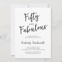 Invitación Modern Minimal Fifty and Fabulous 50th Birthday