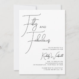 Invitación Modern Minimal Fifty and Fabulous 50th Birthday