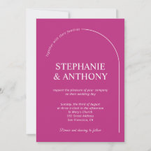 Modern Minimal Magenta with Arch Wedding   