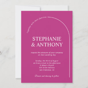 Invitación Modern Minimal Magenta with Arch Wedding   