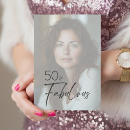 Invitación Modern Minimal Photo Fifty & Fabulous Birthday