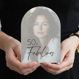 Invitación Modern Minimal Photo Fifty & Fabulous Birthday