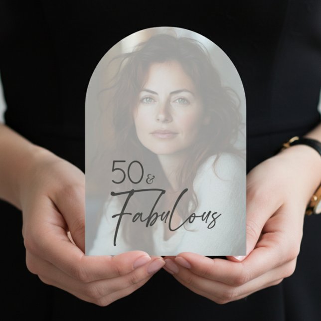 Invitación Modern Minimal Photo Fifty & Fabulous Birthday (Subido por el creador)