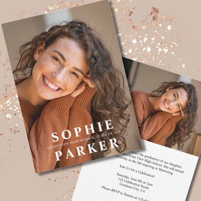 Invitación Modern Minimal Photo Graduation Announcement (Subido por el creador)
