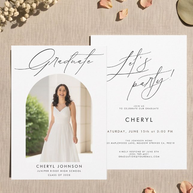 Invitación Modern Minimal Photo Graduation Party Invitation (Subido por el creador)