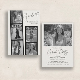 Invitación Modern Minimal Photo Strip | Graduation Party