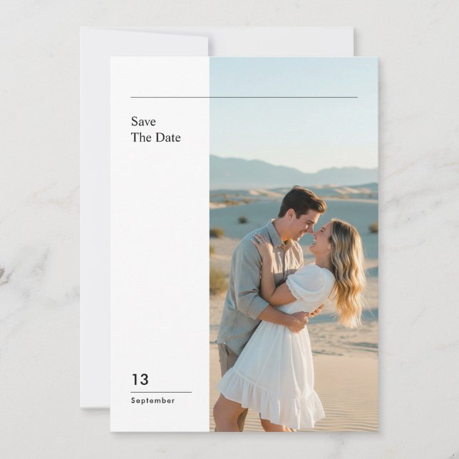 Invitación Modern Minimal Photo Wedding Save The Date (Anverso)