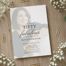 Invitación Modern Minimal Script 50th Birthday Party