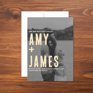 Invitación Modern Minimal tu boda de fotos y código QR